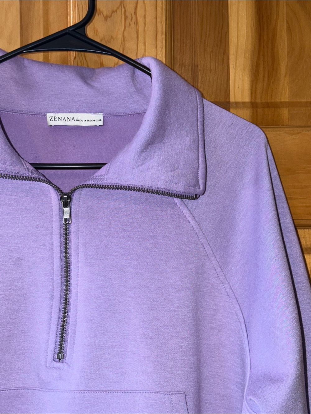 Zenana Lavender Half-Zip Pullover Shirt